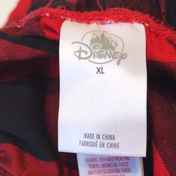 Disney Mickey Mouse Men's  Red/Black Plaid Holiday Pajama Set Size (XL) - Picture 15 of 16